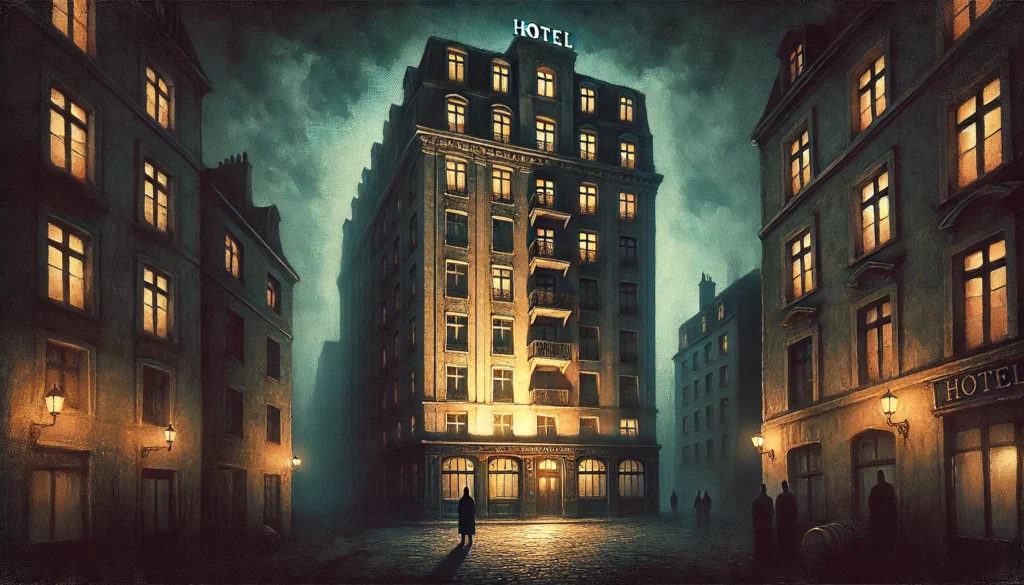 old hotel at night