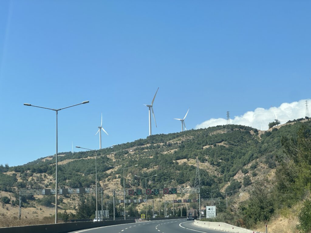 Windmills on the road